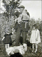 T.W. Edwin Sowter with two of his grand-daughters, Mrs. Maud McCaffrey (l) and Mrs. Dorothy Kelly (r)